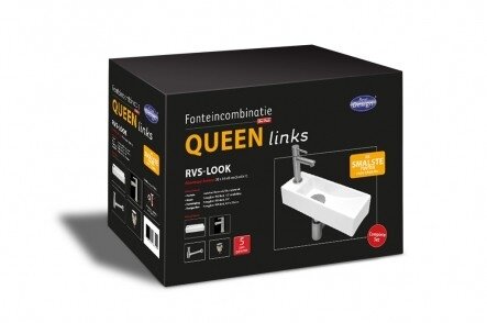 Fonteinset Queen links RVS look